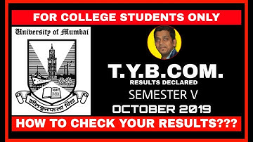 TYBCOM SEMESTER V OCTOBER 2019 | RESULTS DECLARED | MUMBAI UNIVERSITY