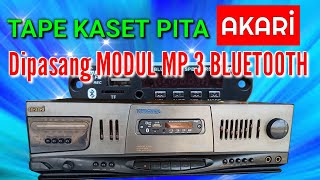 Cara Memasang MODUL MP 3 BLUETOOTH ke TAPE DEK Kaset pita Merk : AKARI