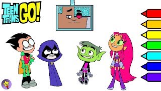 Teen Titans Go Coloring Book Raven Starfire Robin Beast Boy Cyborg Coloring Page