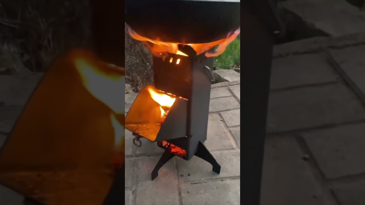 outdoor integrated rocket stove camping heating stove fierce fire