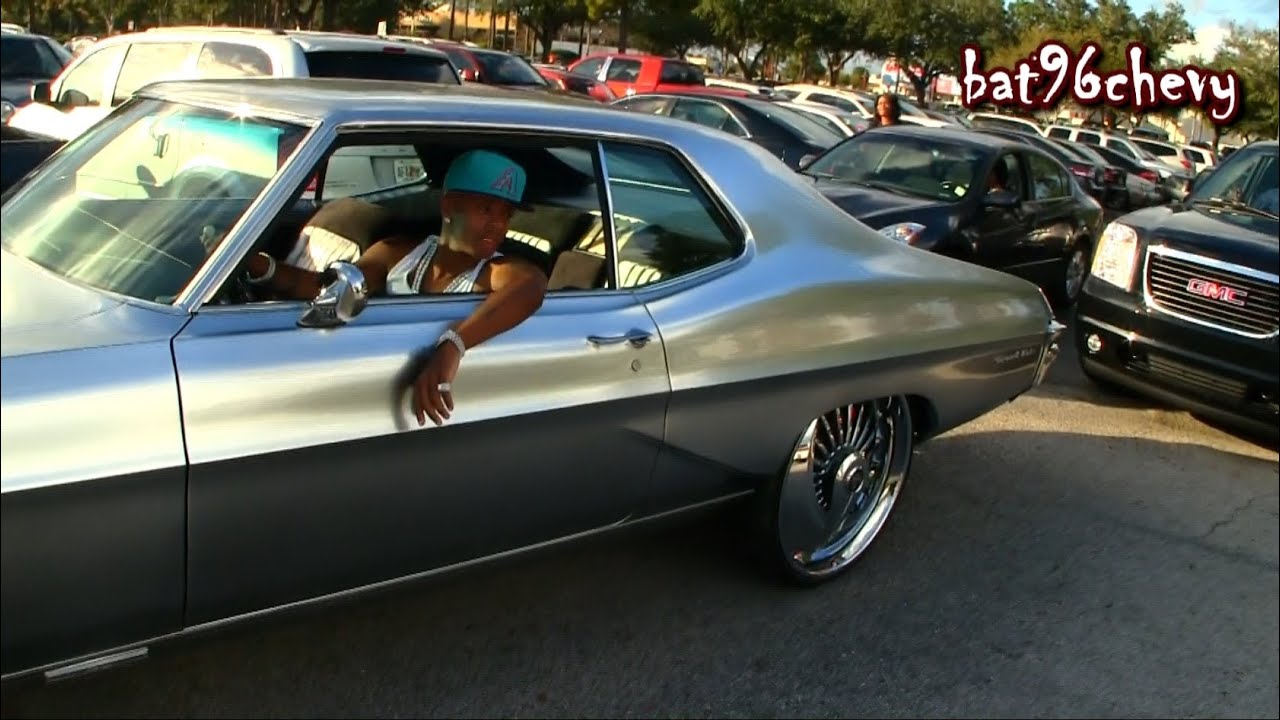 Plies in his CHROME 1968 Pontiac Grand Prix on 26" DUB Azzmackas @ Flo...