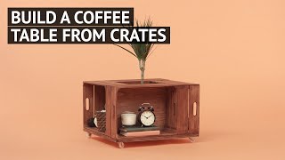 Give your living room a very practical revamp by building your own DIY crate coffee table! Just follow a few simple steps and you