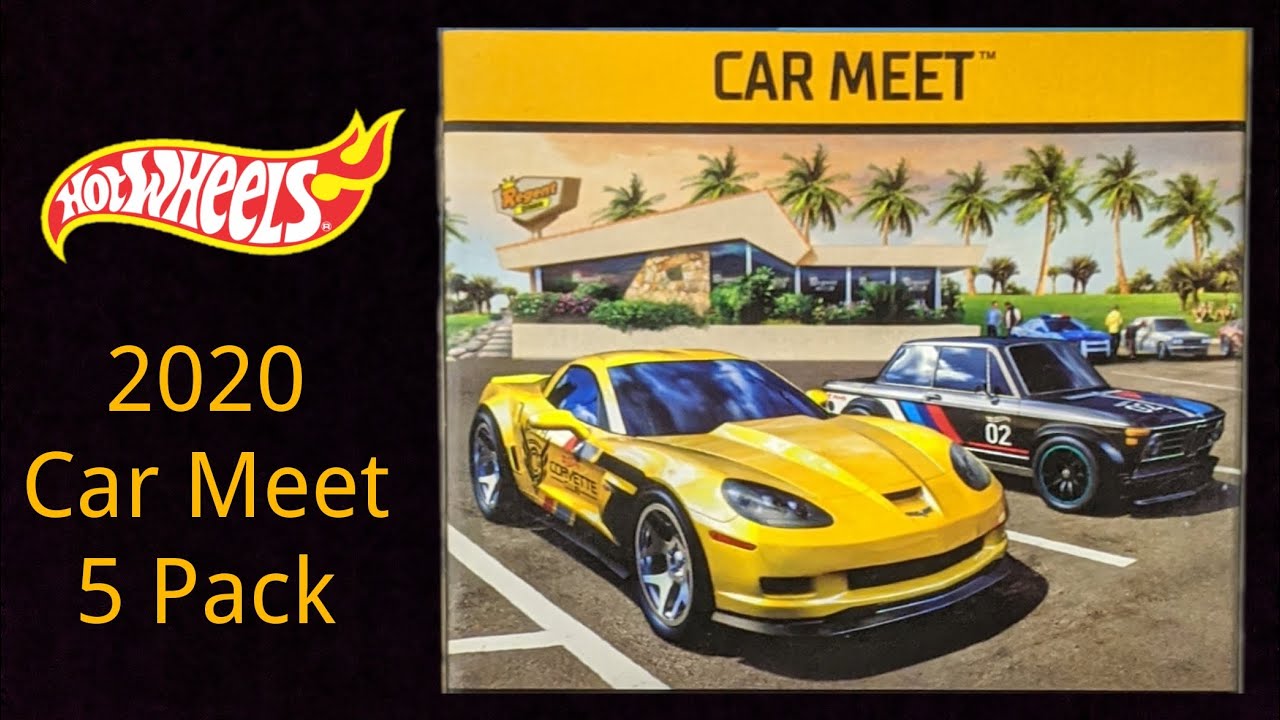 Hot Wheels 2020 Car Meet 5 Pack - Mustang, Camaro, Corvette, BMW & Datsun 510