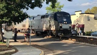 Americas Longest Passenger Train, Street Running!  Amtrak Auto Train In Ashland Virginia On CSX Main