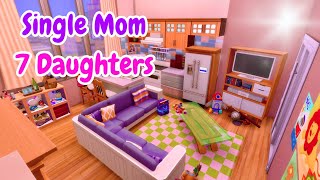 The Sims 4 | Single Mom, 7 Daughters - Speed Build W\/Voice Over (No CC)