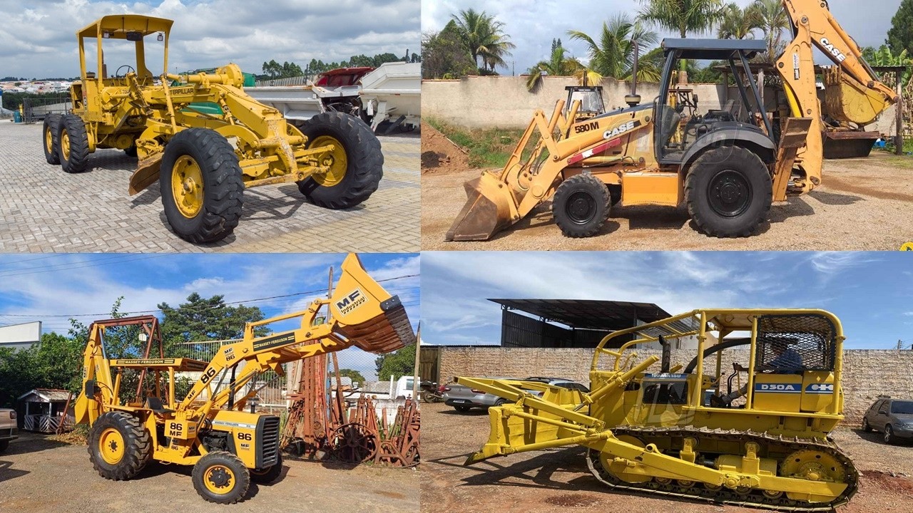 MÁQUINAS À VENDA A PARTIR DE 60 MIL (Trator de Esteira, Retroescavadeira e Motoniveladora)