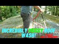 MOSS COVERED ROOF WASH - Using Strong Batch Mix - Cheap 12v Wash Setup