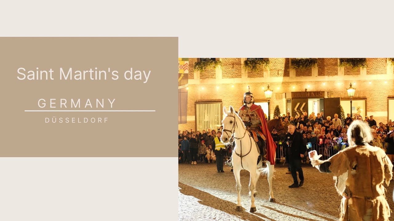 Celebration of Saint Martin's day in German city Düsseldorf /4K video