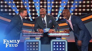 Nba champ gary payton has to come up with something that rhymes
'yummy'. he does, but it's not exactly a word... watch celebrity
family feud all summer ...