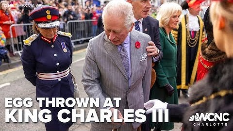 Police detain man after eggs thrown at King Charles III