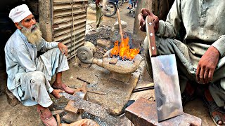 This 85 Years Old man Forging Amazing Meat Cleaver Knife from leaf Spring || Forging Cleaver Knife by Wow Interesting Skills 5,073 views 9 months ago 17 minutes