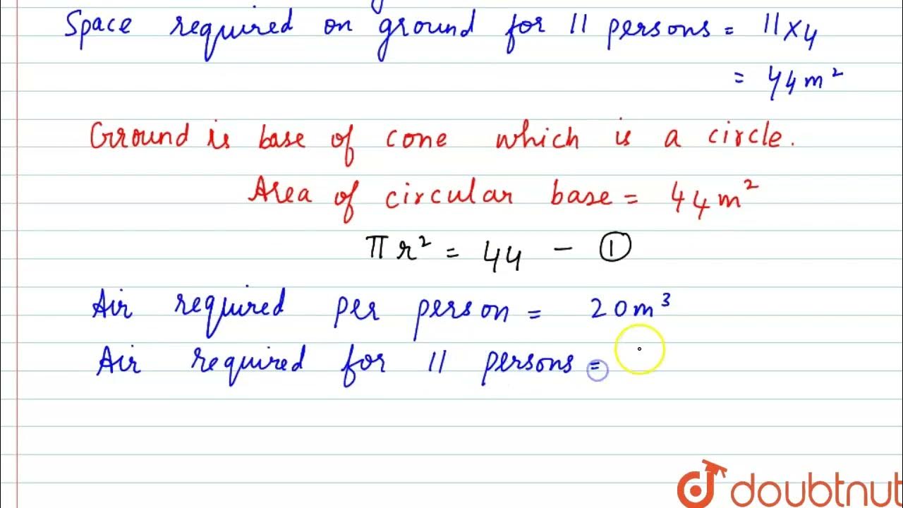 A conical tent is to 11 persons. Each persons must have 4