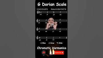 Scales e Modes | A G Dorian Scale - Jazz Chromatic Harmonica Tabs Key of C