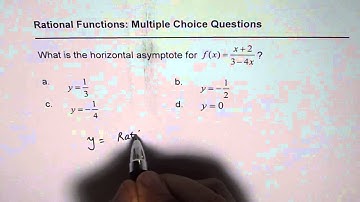 Rational Functions Multiple Choice on Horizontal Asymptotes