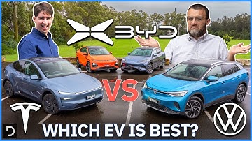 Tesla Model Y tegen BYD Sealion 7 tegen Xpeng G6 tegen Volkswagen ID.4 Vergelijking