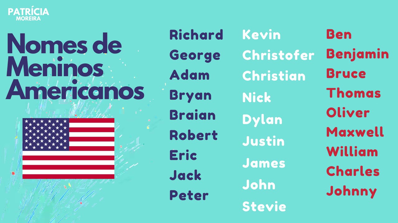 NOMES MASCULINOS AMERICANOS → Lista de +100 nomes