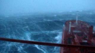 Tanker in heavy storm