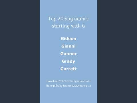 Top 20 boy names starting with G by nancysbabynames