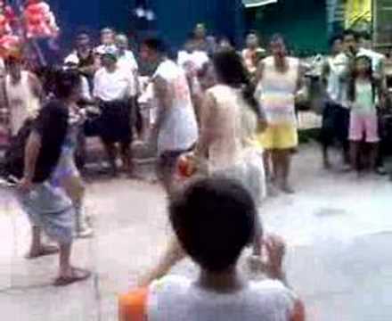 Filipino Boxing Pinays. This is boxing in the streets of Quezon City between neighbors.