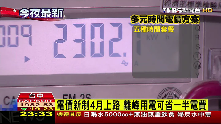 【TVBS】「時間電價」4/1上路！　離峰用電估電費省半 - 天天要聞