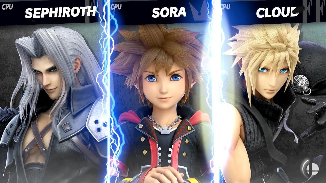 Super Smash Bros Ultimate - Sephiroth vs Sora vs Cloud.