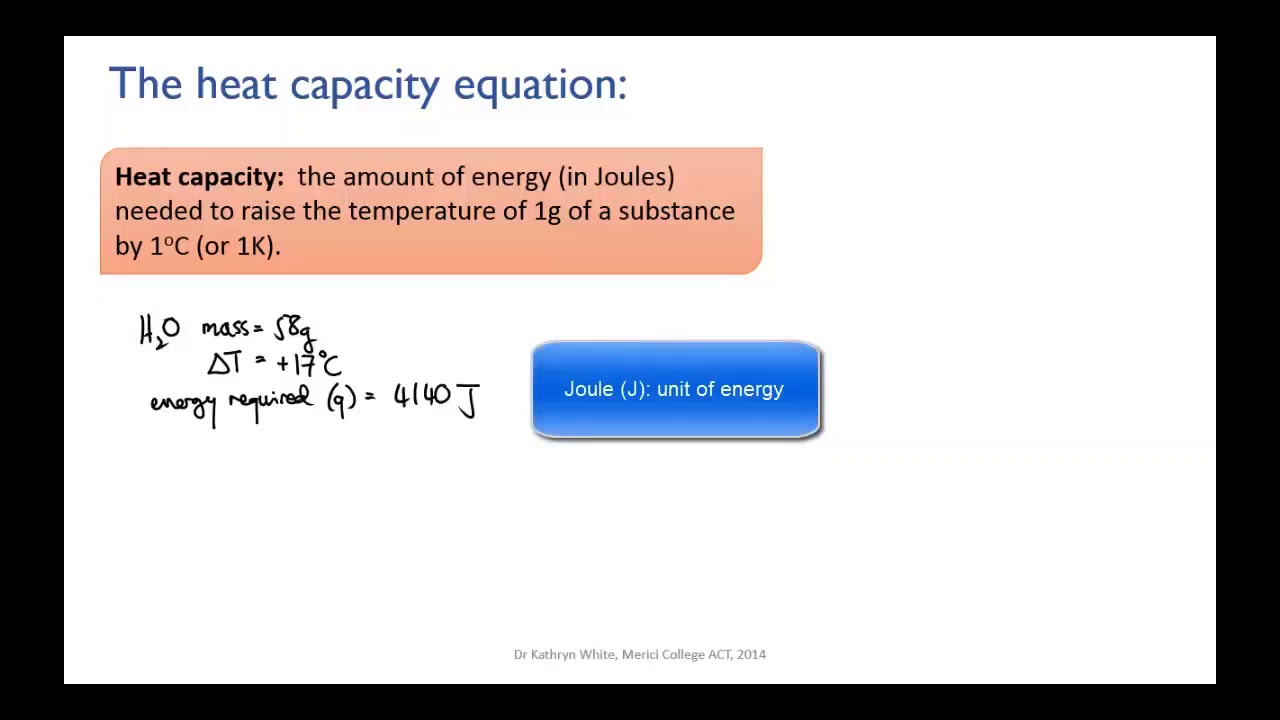 The heat capacity equation | Reactions | meriSTEM