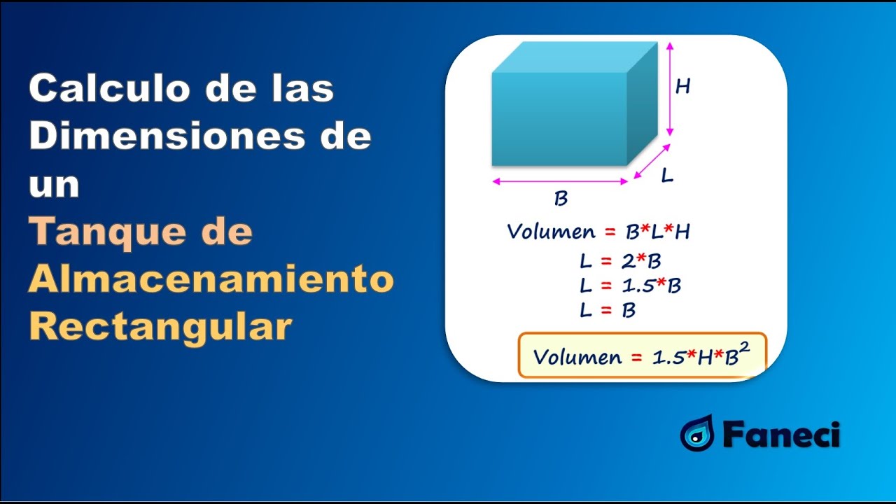 Calculo de las dimensiones de un TANQUE DE AGUA RECTANGULAR - YouTube