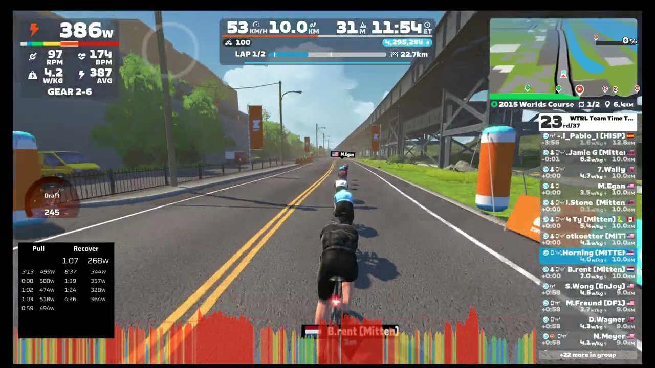 Zwift - TTT: WTRL Team Time Trial - Zone 10 (ESPRESSO/DOPPIO) on 2015 Worlds Course in Richmond