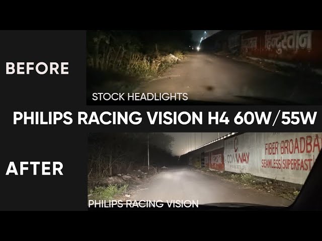 Philips Racing Vision GT200 H7 55W Two Bulbs Head Light High Beam Upgrade  Stock