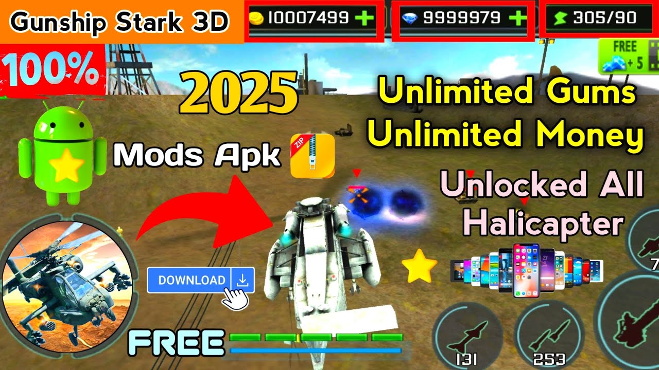 Gunship Strike 3D Mod Apk__Gunship Strike 3D All Helicopter Unlocked__Gunship Unlimited Diamond Mods
