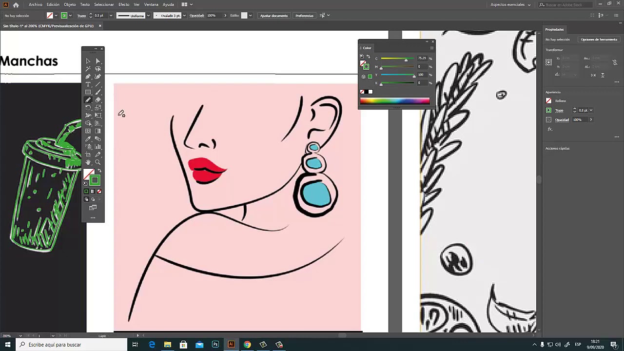 EJERCICIO AI 2 DIBUJO VECTORIAL A MANO ALZADA - YouTube