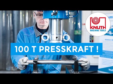 Motorische Werkstattpressen mit verfahrbarem Zylinder und Auflageprismen - KNWP H 100