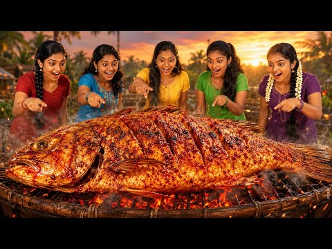 Village Girls Catch a GIANT Fish & Cook a Massive Village Feast! 🐟🔥 | Miracle Village Girls