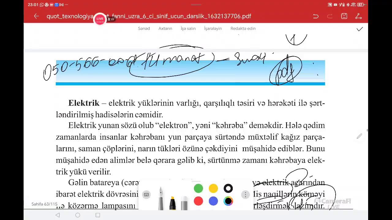 Texnologiya ödənişsiz dərs ( Elektrik bölməsi)