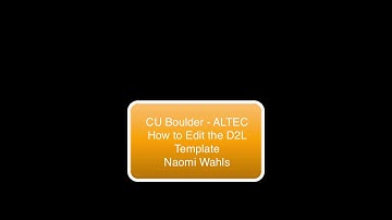 D2L how to edit the template