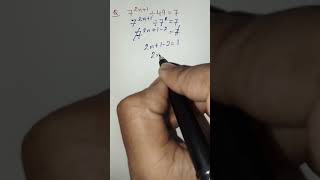7^2n 1 ÷ 49 = 7 find the value of 'n' #maths #math #mathstricks #mathematics