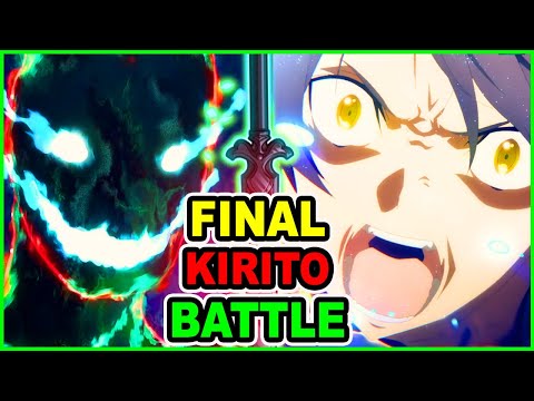 Final Kirito God Mode Vs Gabriel Death Angel Sao Alicization War Of Underworld Episode