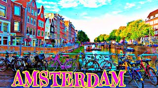 AMSTERDAM Autumn Sunny Day | Walking 4K | 4K City Life