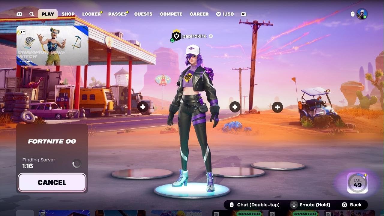 Fortnite OG at Haunted Hills and Pleasant Park and I get eliminated from a Hunting Rifle 