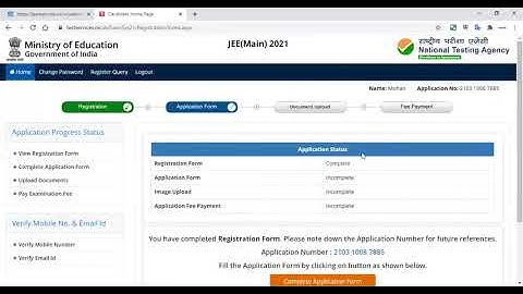 JEE mains Application form 2021- How to Fill