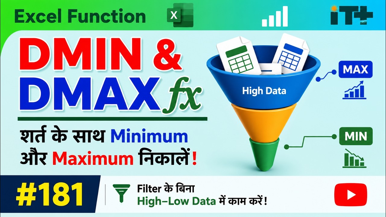 Excel DMAX & DMIN Function Explained | Max & Min with Criteria - YouTube