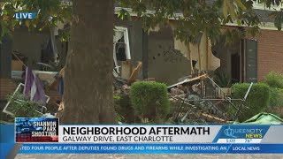 Neighbors drawn to destroyed Charlotte home where officers were killed