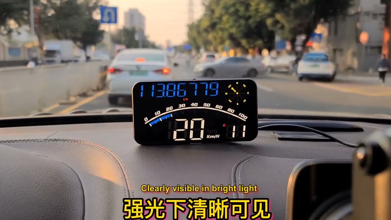 LKJYBG G10 Car HUD GPS Head Up Display Speedometer Overspeed  Led Monitor Windscreen Projector with Overspeed Alarm Digital Clock  Speedometer Odometer HUD Display Blue and White : Electronics