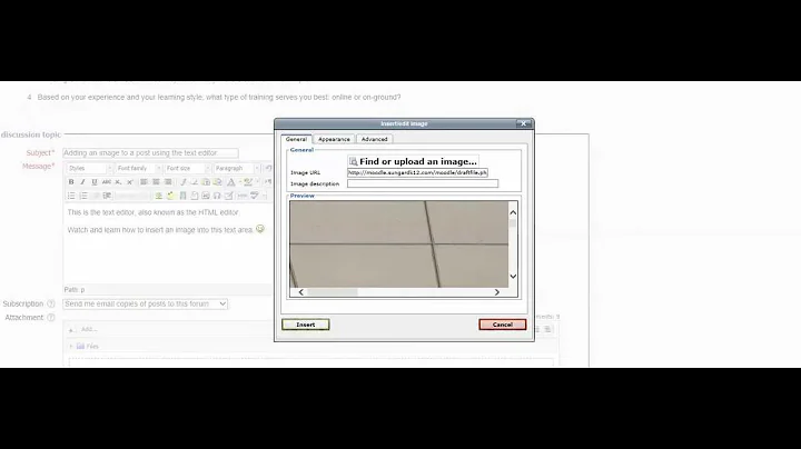 How to Add an Image Using the Moodle Text Editor