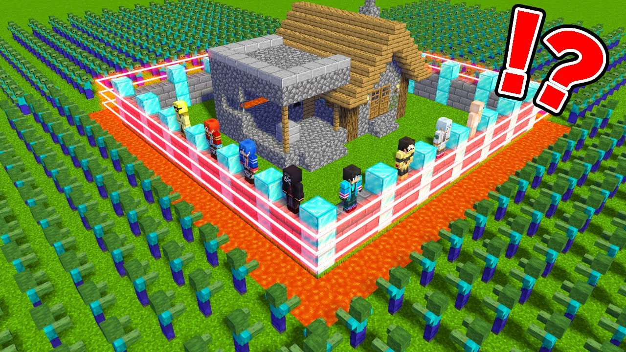 最強の村セキュリティVSゾンビ100体【 マイクラ / マインクラフト 】