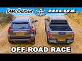 Toyota Hilux v Land Cruiser: UP-HILL DRAG RACE & which is best OFF-ROAD?!