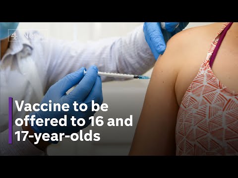 Covid jabs offered to 16 and 17-year-olds in UK