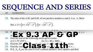 Q19 Ex 9.3 The ratio of the A.M and G.M of two positive numbers a and b , is m:n . Show that a:b =..