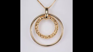 ESTATE - 14K Yellow Gold Diamond Cut Double Circles Pendant