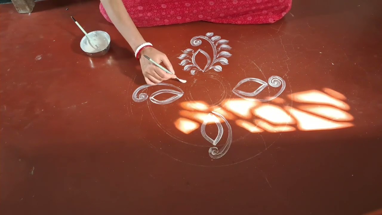 🍁Festival rangoli design 🌷Round Alpona Design For Festival 🌹muggulu design 🌷Easy rangoli #youtube
